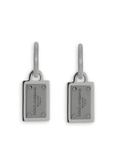 logo tag drop earrings